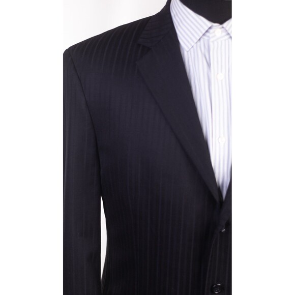 Michael Kors 44L Men Black Striped 3-Button Wool Blazer Suit Jacket Sport Coat - Picture 6 of 13